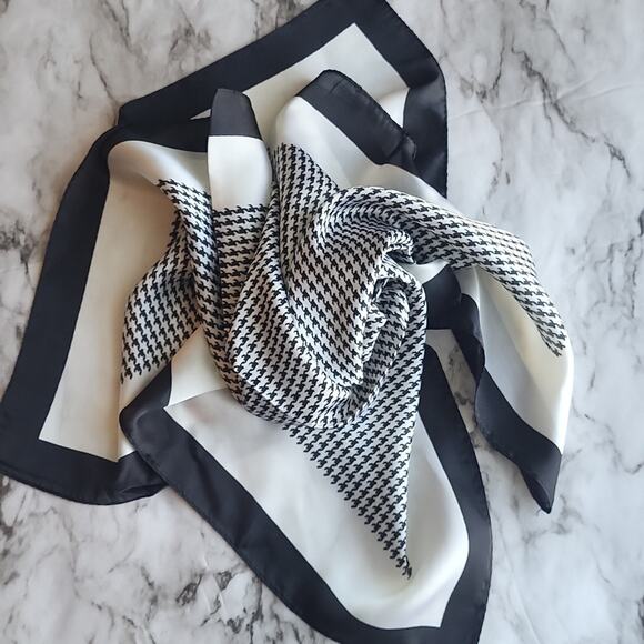 Silky Scarf Simple Pattern Scarf 70cm Square Neck Scarves Shawl - Picture 2 of 9